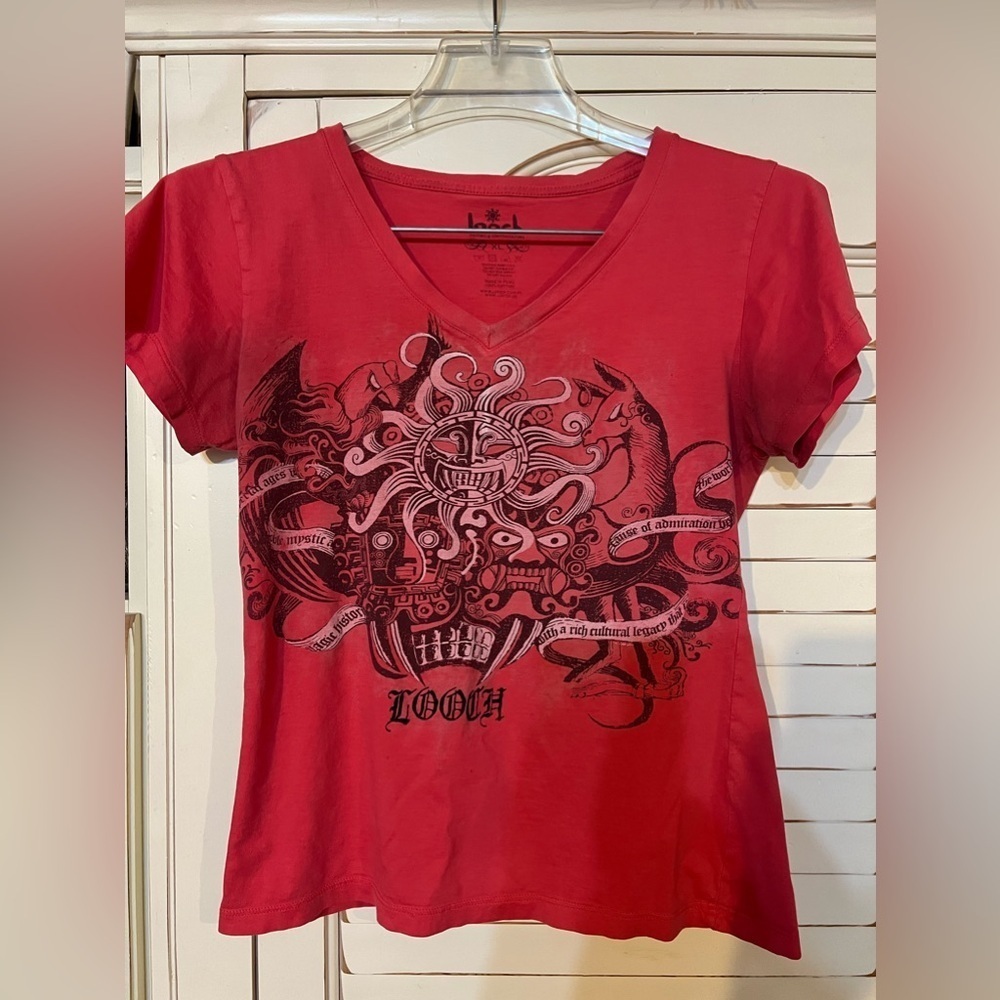 Vintage Y2K Sz XL Looch V neck T-shirt